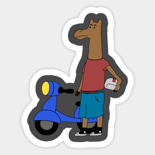 Drama Llama Moped Sticker